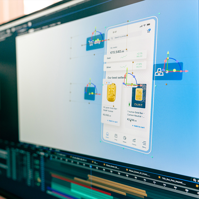 L'équipe de BRICE&VINCE devant l'ordinateur sur le logiciel After EFfects en train d'animer les éléments graphiques