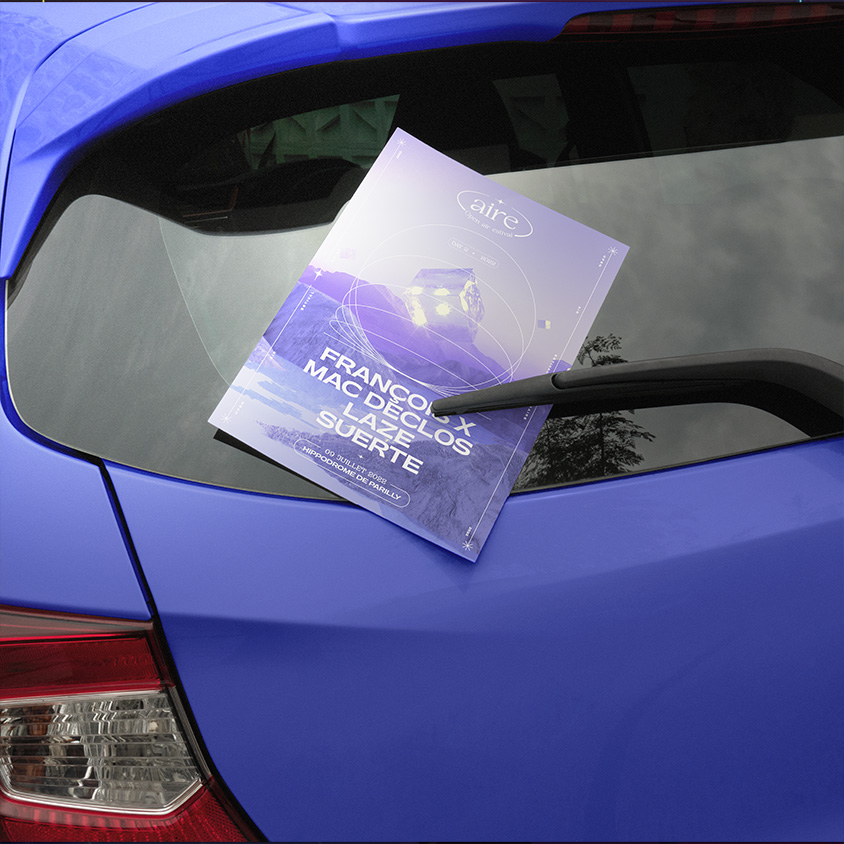 Aire Festival Tapage Nocturne affiches ville sur voiture