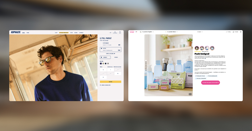 Exemple d’une page des sites de 900.care et Asphalte.
