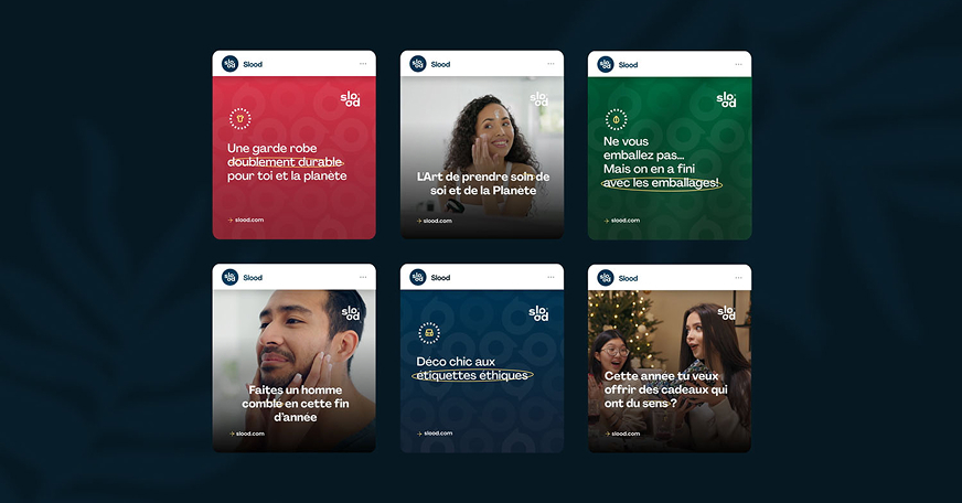 Exemple de posts instagram fictifs pour le lancement SLOOD